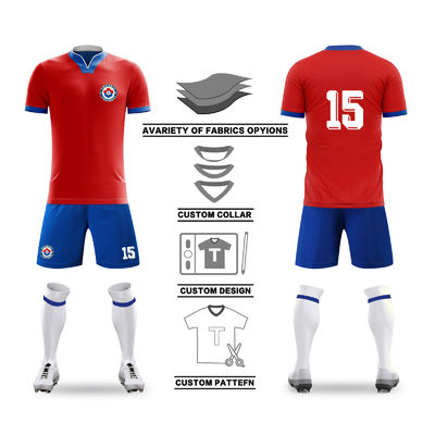 Jersey Tim Kustom Berpori-pori Jersey Tim Sepak Bola Wicking Kelembaban Tahan Lama